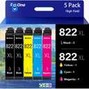 BeOne 822XL Ink Cartridges High Yield Remanufactured Replacement for Epson 822XL Ink Cartridges for 822XL Printer for Epson WF-3820 WF-4820 WF-4830 WF-4833 WF-4834 WF-3823 Printer (5 Pack)