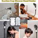 3-in-1 Bath&Kitchen Cleaning Set,Shower Squeegee for Shower Doors, Bathroom,Window and Car Waterproof Bag, Hair Catcher, Suction Cup Shower Head Holder for Deep Cleaning