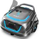 WYBOT A1 Robotic Pool Cleaner, Automatic Pool Vacuum with 120 Mins, Double Filters, LED Indicator, 2.5H Charging, Lightweight, Ideal for Above Ground Flat Pools - Blue & Grey