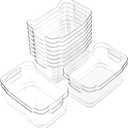 12 Pack Clear Plastic Storage Bins, Pantry Organizers and Storage, Clear Pantry Organizer Bins, Plastic Containers with Handle for Kitchen,Freezer,Cabinet,Closet,Bathroom Under Sink Storage (Medium)
