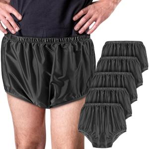 5 Pcs Adult Leakproof Underwear for Incontinence Washable Reusable Waterproof Pants Diaper Pull-On Cover Cloth Use Women Men(Medium,Black)