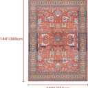 Syalife 9x12 Area Rugs - Washable, Low Pile, Non-Slip for Living Room, Bedroom, Dining Room and Home Office - Non-Shedding Carpet, Coral Red