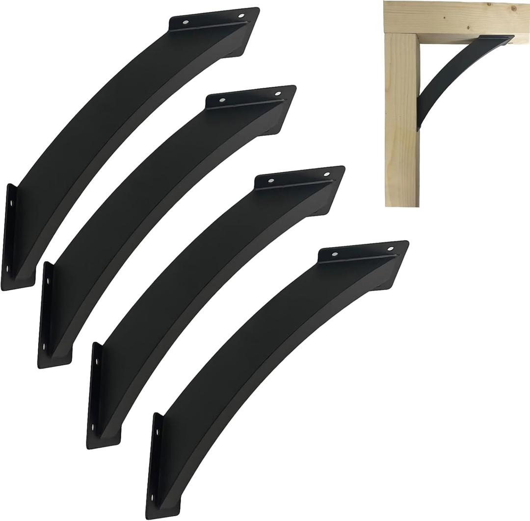 4x4 Arc 45Degree Angle Support Bracket4PCS Heavy Duty Pergola BracketsInside Mount Corner Connector for Wood 4x4 4x6 Lumber (4x4(Actual 3.2x4))