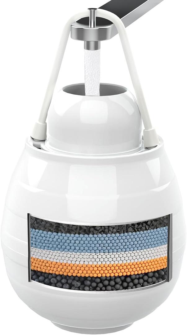 Bath Filter for Tub, Bathtub Water Filter with Overflow, 8000 Gallons Faucet Filter FiltrationRemoves Chlorine, Fluoride & ContaminantsHard Water SoftenerProtects Skin, Hair Easy Install (White)