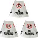Reflective Traffic Safety-Cone Collar Kit, NO PARKING, 3-Pack