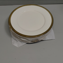 10 Inch Gold - Trimmed White Ceramic Large - Size Appetizer & Dessert Plates Set of 6 with Glass - like Finish | Great for Hearty Meals and Larger Servings