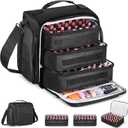 Extra Large Nail Polish Organizer Case Holds 105 Bottles with 3 Removable Pouches for Manicure Tools, Supplies, Nail Lamp, Gift for Girls