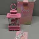 Valentines Snow Globe Lantern with Timer and Music, USB and Battery Tabletop Love Letter Balloon Gnome 10.2 inch