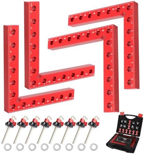 Corner Clamps for Woodworking, Corner Clamp, 4pcs 90 Degree Clamps, 5.5" Aluminum Alloy Right Angle Clamping with Storage Case for Frame, Drawer, Cabinets, for Dad.