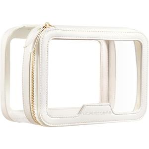 ROWNYEON Clear Makeup Case Toiletry Bag Multipurpose Travel Makeup Train Case Portable Cosmetic Organizer Transparent Storage Bag (White1)