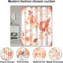 Floral Shower Curtain, Orange Watercolor Flower Shower Curtains for Bathroom, Modern Minimalist Waterproof Fabric Bath Decoration 72x72 Inch