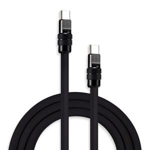 chubbycable Black Chubby - Black Samurai Edition 240W USB C Cable Fast Charging Cable Durable Silicone Charger Cord Compatible with iPhone 17-15 Series iPad MacBook Airpods, Type C to Type C, 6.6FT