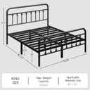 zunatu King Size Metal Platform Bed Frame/Victorian Style Headboard and Footboard/Steel Slat Support/Easy Assembly/No Box Spring Needed/Underbed Storage/Noise Free/Black