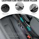 2 PCS Leather Car Seat Gap Filler, Seat Crevice Plug Blocker to Fill Gap Between Seat and Console, Universal Auto Seat Gap Filler Organizer Stops Things from Dropping (Black)