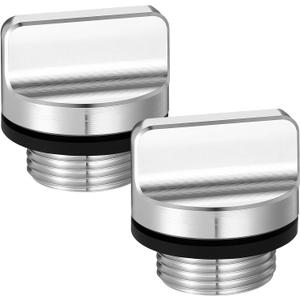 2 Pack 1.4 Inches Aluminum Boat Drain Plugs Applicable to Aluminum Boats with Floor Boat Hole Plugs with Neoprene Washer Boats Trailer Accessories (Not Transom Drain)