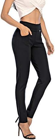 neezeelee Dress Pants for Women Comfort Stretch Slim Fit Leg Skinny High Waist Pull on Pants with Pockets for Work, Size 6