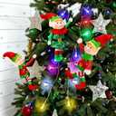 3 Pcs 7.8 in Christmas Plush Elves Figurine Gifts Xmas Tree Decoration with Light String Adorable Christmas Elves Gifts Exchange Funny Stuffed for Winter Holiday Fireplace Festive Home