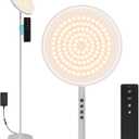 Floor Lamp, 36W/3600LM Super Bright Floor Lamp with Remote Control, Stepless Adjust Color Temperatures and Brightness, Torchiere Standing Lamp for Living Room Bedroom Office (Silvery Grey)