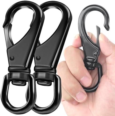 2 PCS Swivel Snap Hooks, 4.62 inch Swivel Hooks, 220 LBS Capacity Heavy Duty Flag Clips, Swivel Carabiner, Stainless Steel Swivel Eye Snaps, Sports, Luggages, Pets, Keychains, Flag Clips for Flagpole