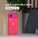 Misea Magnetic for iPhone 17 Air Case Compatible with MagSafe [Military Grade Drop Protection] Full Camera Lens Protector Translucent Matte Phone Case for Women Girls 6.5 inch, Hot Pink