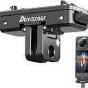 AMAZEAR Metal Magnetic Quick-Release Mount for Insta360 X5 X4 Air Accessories, Insta 360 X5 / Ace Pro 2 Aluminum Alloy QR Adapter with Go-Pro and 1/4"-20 Threaded Mount, Black