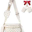 Cross Body Bag for Women Bum Bag Checkered Belt Bags Fanny Packs for Girls Travel Purse Fashion Waist Packs Crossbody Nylon Purse Trendy Shoulder Bags for Womens (One Size)