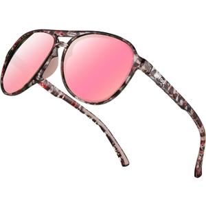 Jefoo Polarized Aviator Sunglasses for Women Men Retro Trendy Sports Sunglasses for Outdoor UV400 Protection
