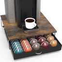 DecoBrothers Supreme Vertuoline Drawer, Holds with 30 Big or 60 Small Vertuoline Pods, Rustic Brown