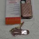Bocasal Crossbody Wallet Case for iPhone 13, RFID Blocking PU Leather Zipper Handbag Purse Flip Cover, Kickstand Folio Case with Card Slots Holder Wrist Strap Lanyard 5G 6.1 Inch (Rose Gold)