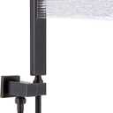 ENGA Square Solid Brass Hand Held Shower Head With Wall Connector and Hose Set (Oil Rubbed Bronze)