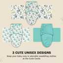 Cute Castle 3-Pack Baby Swaddle Sleep Sacks - Newborn Swaddle Sack - Ergonomic Baby Swaddles Blanket Warp for Boys and Girls - Baby Essentials (0-6 Months - Green)