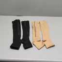 bropite Zipper Compression Socks Women & Men - 2Pairs Calf Knee High 15-20mmHg Open Toe Compression Stocking suit for Walking (Large-X-Large, C-black/Nude)