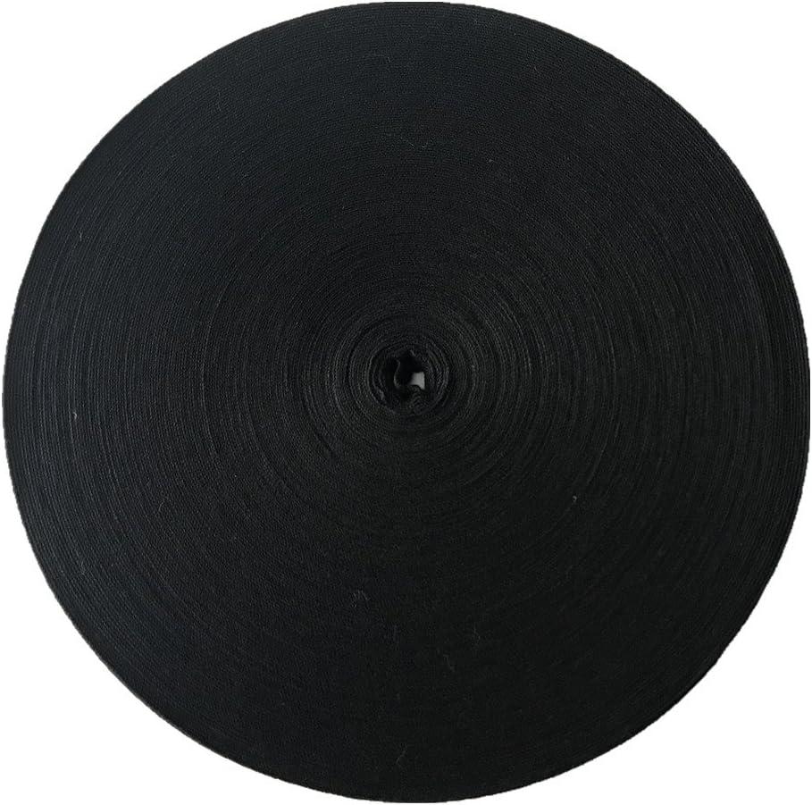 QIANF Eco Friendly Twill Tape Ribbon 100% Cotton Black 1/2 Inch Wide 50 Yard Roll Herringbone Tape(1/2 Inch-50Yard, Black)