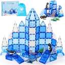 Arctic Animals Magnetic Tiles for Kids Ages 3-8, Aquarium Magnetic Building Set with 6 Sea Animals, Educational Magnet Blocks for School Toddlers, Birthday Xmas Gifting Purpose for Boys Girls 4-6