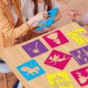36pcs Princess Drawing Stencils 8 Inch Sidewalk Chalk Stencils Painting Large Washable Reusable Garden Theme Princesses Fairies Primary Shape Template