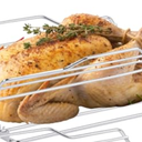 Baderke 1 Pcs Adjustable Roasting Rack Turkey Chicken Rack Stainless Steel Chicken Roasting and Cooling Stand V Shaped Turkey Stand for Smoker Grill and Oven Must-have Smoker Accessories