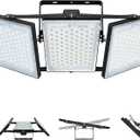 LED Flood Light Outdoor, STASUN 750W 75000lm 6000K Daylight White IP66 Waterproof, Commercial Parking Lot Light,3 Heads for Yard Street Stadium House Floodlight Bright Security Lights for Outdoor Area