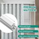 White Adjustable Shower Curtain Rod 28-52 Inches 1pc, 7/8" Diameter Anti-slip Heavy Duty Tension Spring Curtain Rod No Drill for Windows Bathroom Kitchen Closet Doorway 22TD28-52WH