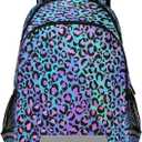 xigua Students Backpack Boy Girl School Bookbag,Fashion Color Leopard Print Waterproof 15In Laptop Backpack for Children Outdoor Camping Travel Daypack Casual Bags