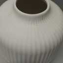 White Ceramic Vase for Flowers, 6 Inch Flower Vases Home Decor, Boho Vases for Pampas Grass,Vase for Centerpieces Living Room Table Entryway Shelf (Small)