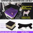 Dog Car Seats for Small Medium Dogs,PU Leather Car Seat Boosters,Foldable Puppy Cat Carseats (Black, Medium Dog)