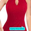 VFSHOW Womens Sexy Halter Neck Formal Cutout Ruffle Slit Ruched Prom Maxi Dress Wedding Guest HI-LO Mermaid Evening Gown (Red)