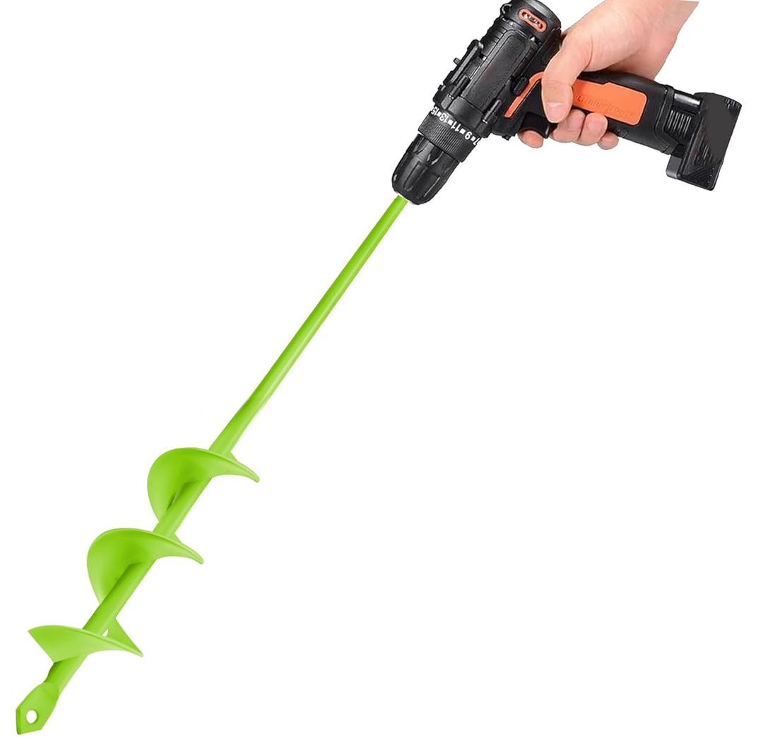 3 x TCBWFY Auger Drill Bit for Planting 1.6x16.5inch Extended Length Garden Auger Spiral Drill Bit for Planting Bulbs Flowers,Post Hole Digger for 3/8Hex Drill