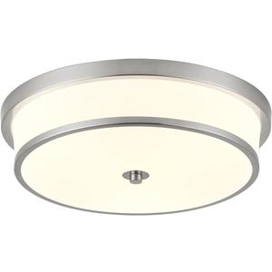 16 inch Flush Mount Ceiling Light, 3-Light Close to Ceiling Light Fixtures with Brushed Nickel Finish for Livingroom Bedroom Kitchen Diningroom