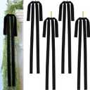 Large Velvet Christmas Bow 23.6x15.7 Inch Vintage Christmas Tree Topper Bows Christmas Staircase Wreath Bows for Xmas Fireplace Decoration (6, Black)