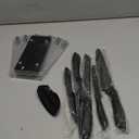 Kitchen Knife Set 7 Piece, High Carbon Stainless Steel Knife Block Set with Knife Sharpener, Professional Chef Knife Set with Acrylic Stand,Non stick coating for Anti-rusting and Sharp (Black)