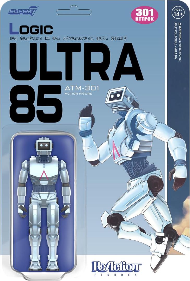 Super7 Reaction Figure Logic ATM-301 (Blue) - 3.75" Logic Action Figure - Classic Sci-Fi and Hip Hop Collectibles and Retro Toys