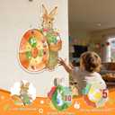30 Easter Games Bunny Dart Board with Sticky Balls Hanging Hook Set for Easter Party Supplies Indoor/Outdoor Sport Fun Party Games