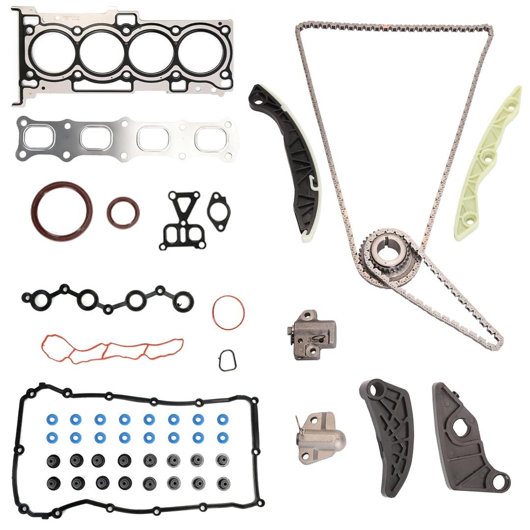 2.4l Engine Head Gasket Set & Timing Chain Kit W/Tensioner for Chrysler 200/Sebring 07-14 for Dodge Avenger/Journey 08-16 for Jeep Compass/Patriot 07-15 L4 2.4L HS26332PT 4884868AB HS54664