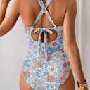 B2prity One Piece Swimsuit for Women Tummy Control Bathing Suits Ruched Slimming Swim Suit Push Up Tie Back Swimwear (XXL)